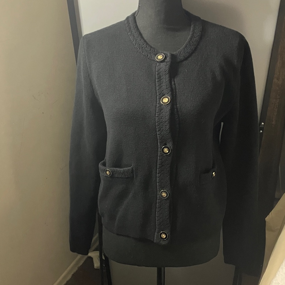 BLACK Button-Up Cardigan